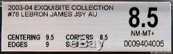 03-04 Lebron James Upper Deck Exquisite 2 Color RC Rookie Patch Auto /99 BGS 8.5
