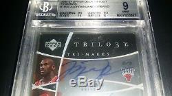 06 Ud Trilogy Michael Jordan Lebron James Erving Triple Autograph Auto 2/3 Bgs 9