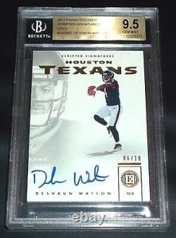 #/10 BGS 9.5 10 Autograph Rc Gold Deshaun Watson Auto 2017 Encased Rookie Signed
