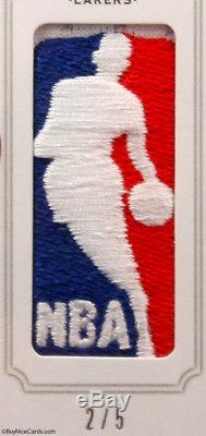 12-13 Kobe Bryant Panini National Treasures NBA Logoman Patch Auto /5 BGS 9 / 10