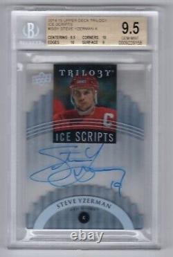 14-15 Ud Trilogy Ice Scripts Autograph Auto Steve Yzerman Group A Bgs 9.5 Rare