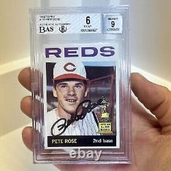 1964 Topps Pete Rose Rookie Dual Grade 6 9 Auto BGS BAS Beckett Autograph Card