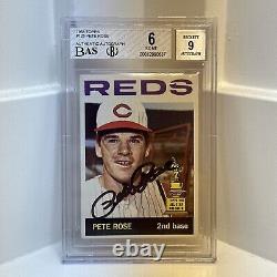 1964 Topps Pete Rose Rookie Dual Grade 6 9 Auto BGS BAS Beckett Autograph Card