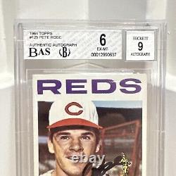 1964 Topps Pete Rose Rookie Dual Grade 6 9 Auto BGS BAS Beckett Autograph Card