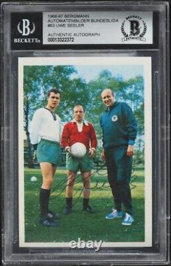 1966 Bergmann Automatenbilder Bundesliga Uwe Seeler AUTO #63 BAS BGS AUTH