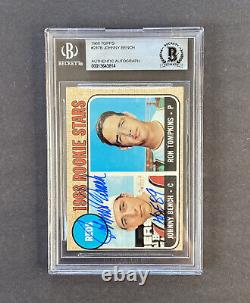 1968 Topps# 247 Johnny Bench rookie signed. Reds auto. BGS Autograph Card EX+