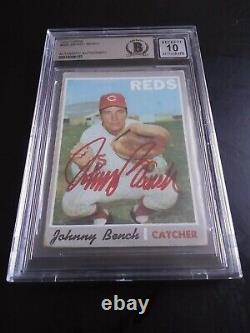 1970 TOPPS JOHNNY BENCH High # Auto BGS 10 Perfect Autograph Signed Authentic