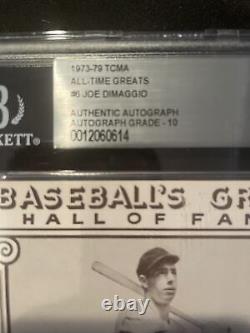 1973-79 Baseball Great HOF Joe DiMaggio BGS AUTO 10 Autographed