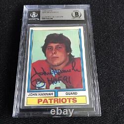 1974 Topps John Hannah Rookie Auto RC #383 BGS AUTHENTIC Autograph Patriots