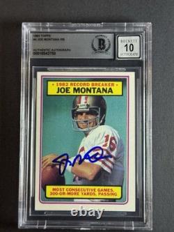 1983 Topps Record Breaker Joe Montana #4 Auto BGS 10 Autograph