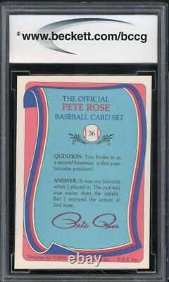 1985 Topps Rose #36 Pete Rose Authentic Autograph BGS Authentic Auto