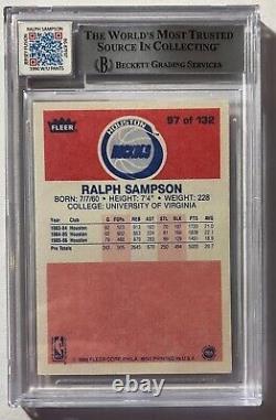 1986-87 Fleer Jersey Fusion Ralph Sampson BGS 10 Auto Grade Game Used Patch