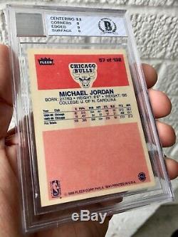 1986-87 Fleer Michael Jordan #57 RC rookie card signed autograph BGS-8 Auto-9