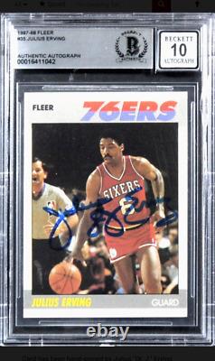 1987 Fleer Julius Erving #35 Autographed BGS 10 on card Auto