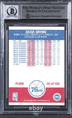 1987 Fleer Julius Erving #35 Autographed BGS 10 on card Auto