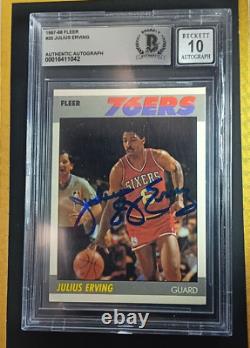 1987 Fleer Julius Erving #35 Autographed BGS 10 on card Auto