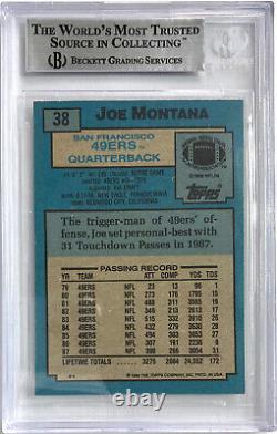 1988 Topps Joe Montana Card 38 Signed On Card Auto Autograph 49ers BGS Authentic