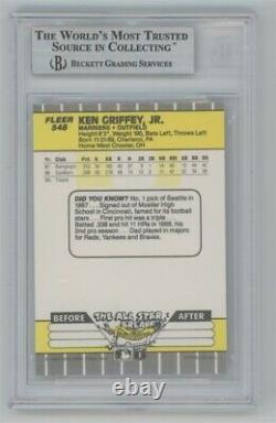 1989 Fleer #548 Ken Griffey Jr Mariners RC BGS Authentic Auto