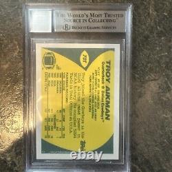1989 Topps Troy Aikman Signed Rookie Card Autograph RC Auto BGS 10