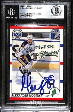 1990 Score 43 Alexander Mogilny BGS Auto Autographed BAS C89087