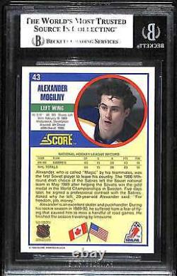 1990 Score 43 Alexander Mogilny BGS Auto Autographed BAS C89087