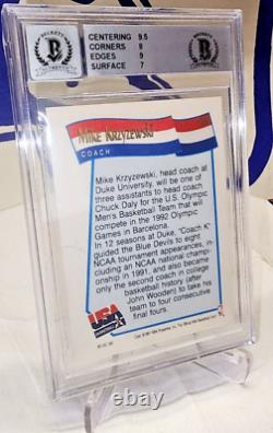 1991-92' NBA Hoops USA Bball Coach MIKE KRZYZEWSKI Authentic Auto BGS 8 withLOA