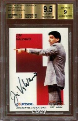 1992 Courtside Jim Valvano Autograph Auto North Carolina State BGS 9.5