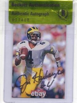 1992 NFL Jim Harbaugh Signed On Card Autograph Bgs Beckett Authentic Auto