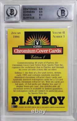 1995 Playboy Chromium Hugh Hefner Signed Card Autograph /300 Auto BAS BGS 8.5/10