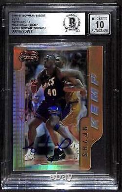 1996 Bowman's Best Cuts Refractors 9 Shawn Kemp BGS Auto 10 Autograph BAS C88742