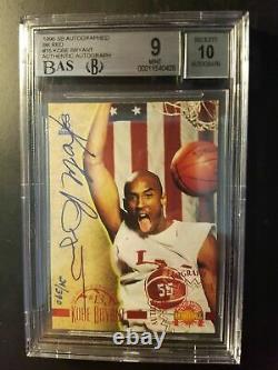 1996 Score Board Kobe Bryant Rookie Rc Autograph 24/390 Bgs 9 Auto 10 Jersey 1/1