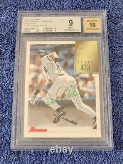 1997 Bowman Certified Autographs Green Ink Ca41 Jeter Bgs Mint 9/ Auto 10
