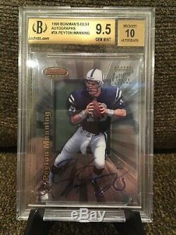 1998 Bowman's Best Peyton Manning RC Auto Graded BGS 9.5 Gem Mint With10 AUTO HOF