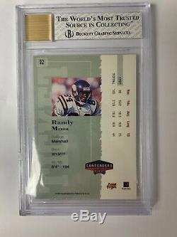 1998 Playoff Contenders Randy Moss Rookie Ticket Auto RC BGS 8