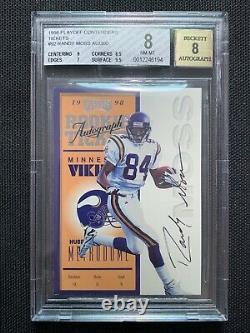 1998 Playoff Contenders Ticket Randy Moss ROOKIE RC AUTO /300 #92 BGS 8 NM-MT