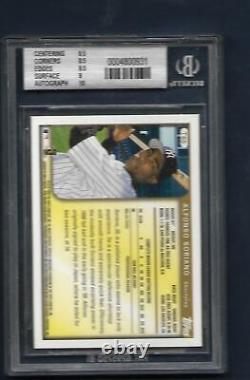 1999 Topps Traded Alfonso Soriano Autograph T65 Mint BGS 9 Rookie RC Auto 10