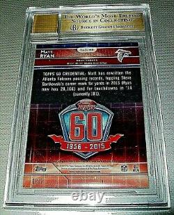 1/1 Matt Ryan 2015 Topps Chrome 60th Ann Auto Superfractor BGS 9.5 10 Autograph