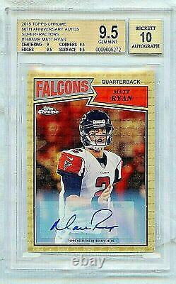 1/1 Matt Ryan 2015 Topps Chrome 60th Ann Auto Superfractor BGS 9.5 10 Autograph