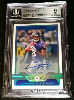 1/1 Rc Auto Diamond Lamar Jackson Bgs 9/10 2018 Panini Rookie Gems Autographs