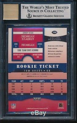 2000 Playoff Contenders Tom Brady RC Rookie Ticket Auto Autograph BGS 9/10
