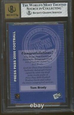2000 Press Pass Tom Brady #3 On Card Rookie Autograph BGS 8 with 10 AUTO