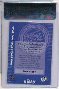 2000 Press Pass Tom Brady Rookie Auto Beckett Bgs 10 Autograph Patriots Tk905