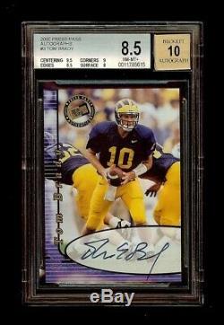 2000 Tom Brady Players Press Pass Rookie Autograph Rc #3 Bgs 8.5 10 Auto