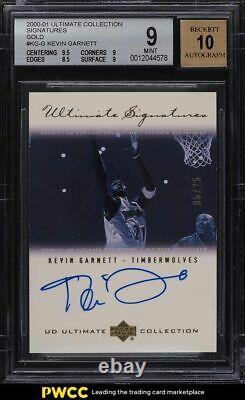 2000 Ultimate Collection Signatures Gold Kevin Garnett AUTO /25 BGS 9