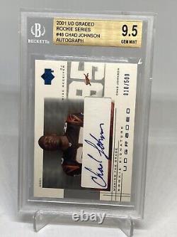2001 Chad Johnson Rookie Rc Autograph Sp/500 Auto Bgs 9.5/10 Bengals Hof