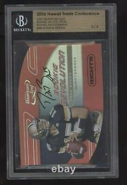 2001 Quantum Leaf BGS HAWAII TRADE /4! AUTO Refractor #RR-4 Drew Brees AU RC SP