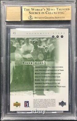 2001 Sp Authentic Golf Tiger Woods Rookie Auto Bgs 9.5 With 10 Autograph