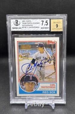 2001 Topps team Topps legends autographed Carl Yastrzemski BGS 7.5 auto nine