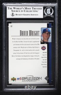2001 Upper Deck David Wright Rookie Signed Auto Autograph Authentic BGS HOF Mets