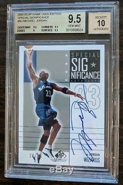 2002-03 SP Game Used MICHAEL JORDAN AUTO 23/50 Significance BGS 9.5 JERSEY # 1/1